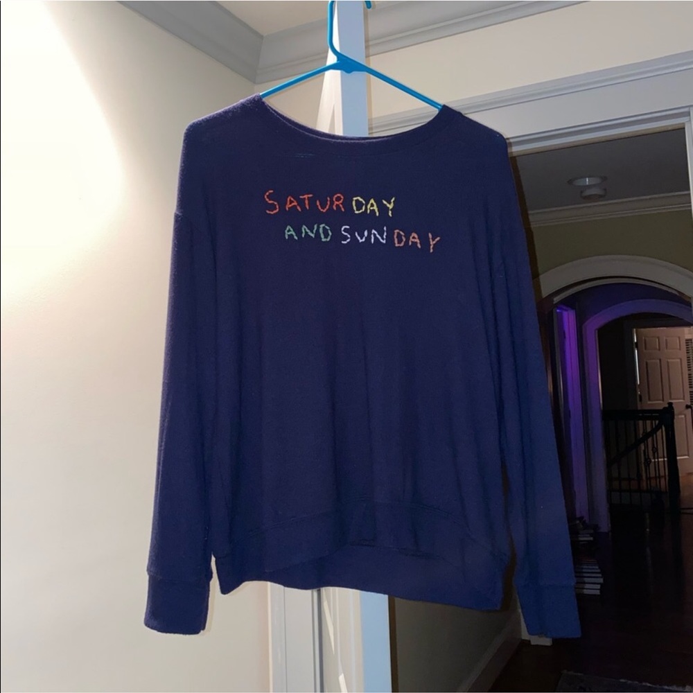 Sundry Saturday & Sunday embroidered sweater